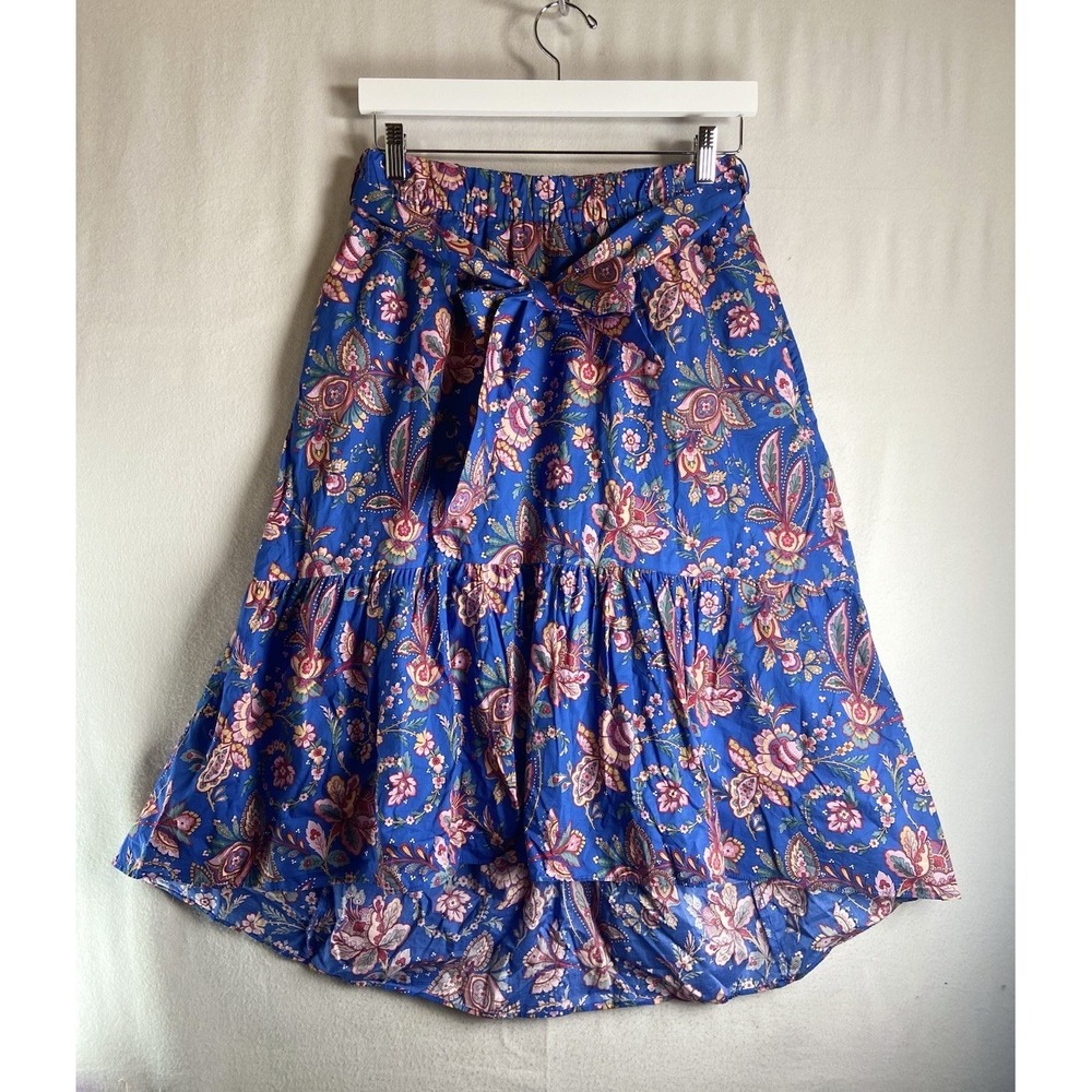 J.Crew Flora Belle Skirt 4 Liberty Fabric Floral Midi Boho A-Line Tie Waist
